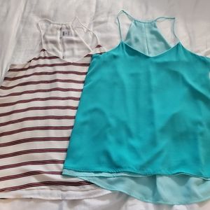 Lot of 2 Women's Express Spaghetti Strap Reversible Tank Tops Size S